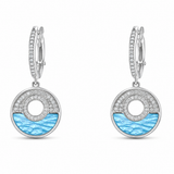 14K White Gold Dangle 4.65ctw Topaz Earrings