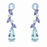 18K White Gold Drop 2.51ctw Aquamarine Earrings