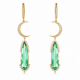 18K Yellow Gold Drop 4.60ctw Tourmaline Earrings