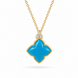 14K Yellow Gold Turquiose Necklace