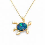14K Yellow Gold Turtle Opal Pendant/Charm