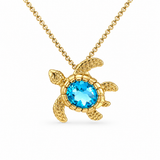14K Yellow Gold Turtle Topaz Pendant/Charm