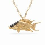 14K Yellow Gold Hogfish 0.01ctw Sapphire Pendant/Charm