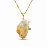 18K Two Tone 5.96ctw Opal Pendant/Charm