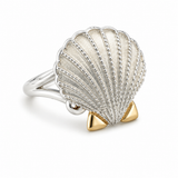 Sterling Silver Two Tone Scallop Ring