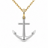 14K Two Tone Anchor Pendant/Charm