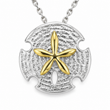 14K Two Tone Sand Dollar Pendant/Charm