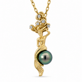 14K Yellow Gold Tahitian Pearl Pendant