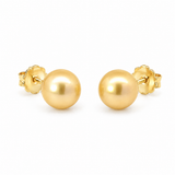18K Yellow Gold Stud Pearl Earrings
