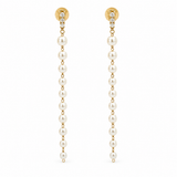 14K Yellow Gold Dangle Pearl Earrings