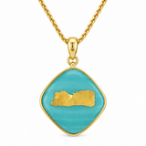 18K Yellow Gold Key West Turquiose Pendant/Charm