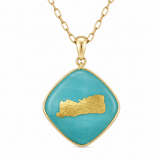 18K Yellow Gold Key West Turquiose Pendant/Charm