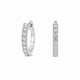 18K White Gold 0.45 ctw Small Hoop Diamond Earring