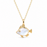 14K Yellow Gold Mother of Pearl Necklace