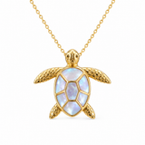 14K Yellow Gold Mother of Pearl Necklace