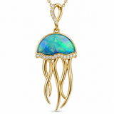 14K Yellow Gold Opal Necklace