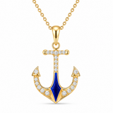 14K Yellow Gold 0.61 ctw Anchor Diamond Necklace