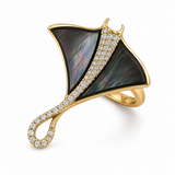 14K Yellow Gold 0.32 ctw Nature Inspired Diamond Women's Ring