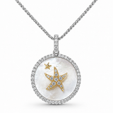 14K Two Tone 0.42 ctw Starfish Diamond Pendant/Charm