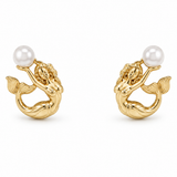 14K Yellow Gold Freshwater Stud Pearl Earrings