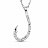 14K White Gold 0.60 ctw Hook Diamond Pendant/Charm