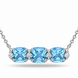 14K White Gold 0.75ctw Topaz Necklace