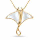 14K Yellow Gold Mother of Pearl Necklace