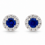 14K White Gold Stud 0.68ctw Sapphire Earrings
