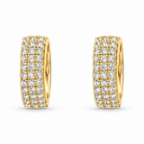 18K Yellow Gold 0.44 ctw Small Hoop Diamond Earring