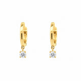 14K Yellow Gold 0.16 ctw Small Hoop Diamond Earring