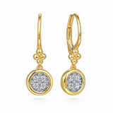 14K Two Tone 0.30 ctw Drop Diamond Earring