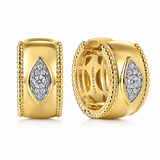 14K Yellow Gold 0.13 ctw Huggie Diamond Earring