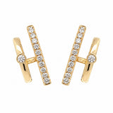 14K Yellow Gold 0.60 ctw Medium Hoop Diamond Earring