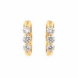 14K Yellow Gold 0.54 ctw Small Hoop Diamond Earring