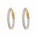 14K Yellow Gold 0.72 ctw Medium Hoop Diamond Earring