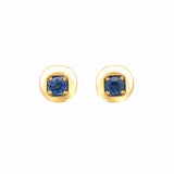 14K Yellow Gold Stud 0.51ctw Sapphire Earrings