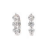 14K White Gold 1.42 ctw Huggie Diamond Earring