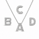 18K White Gold 0.06 ctw Initial Diamond Necklace