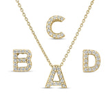 18K Yellow Gold 0.06 ctw Initial Diamond Necklace