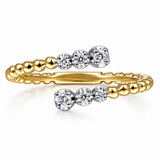 14K Two Tone 0.13 ctw Bypass Diamond Women's Ring