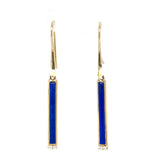 14K Stick Style Lapis Earring