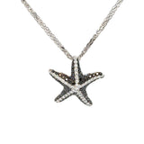 Black/White Diamond Starfish Pendant