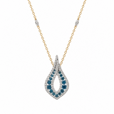 14K Two Tone ctw Drop Diamond Pendant/Charm