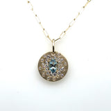 Dilamani Aquamarine Disc Necklace