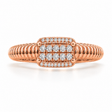 18K Rose Gold 0.11 ctw Geometric Diamond Women's Ring