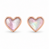 14K Rose Gold Stud Mother of Pearl Earrings