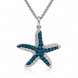 14K White Gold 1.62 ctw Starfish Diamond Pendant/Charm
