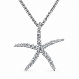 14K White Gold 1.40 ctw Starfish Diamond Pendant/Charm