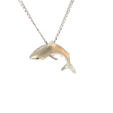 14K and Sterling Silver Great White Shark with Blue Sapphire