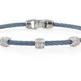 ALOR Blue Cable and Diamond Bangle